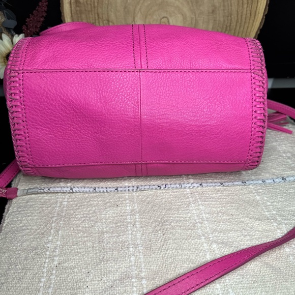 Fossil Emma Pink Satchel Purse with Gold Accents Crossbody Handbag - Picture 6 of 13